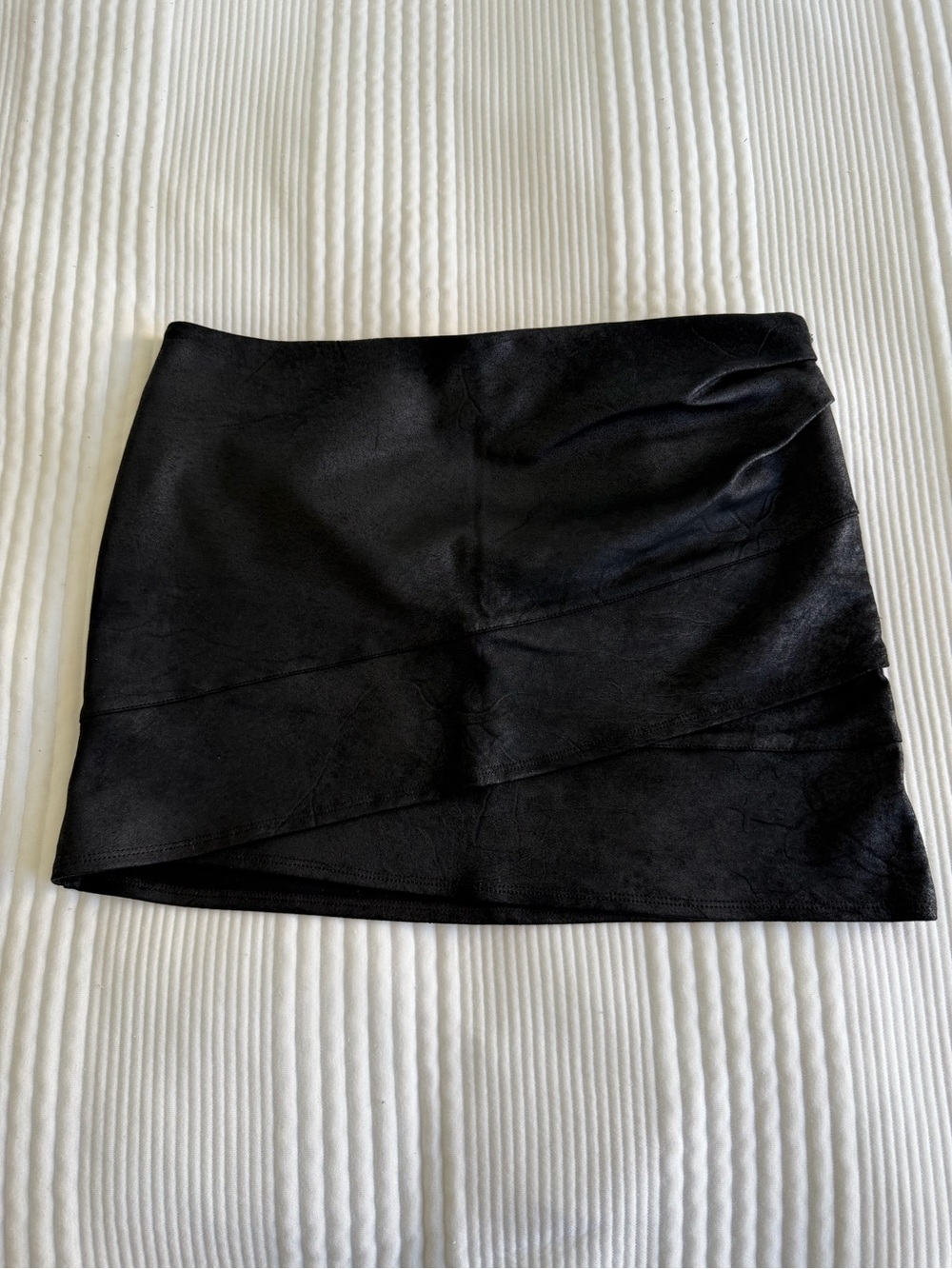 Free People Black Faux Suede Mini Skirt